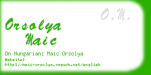 orsolya maic business card